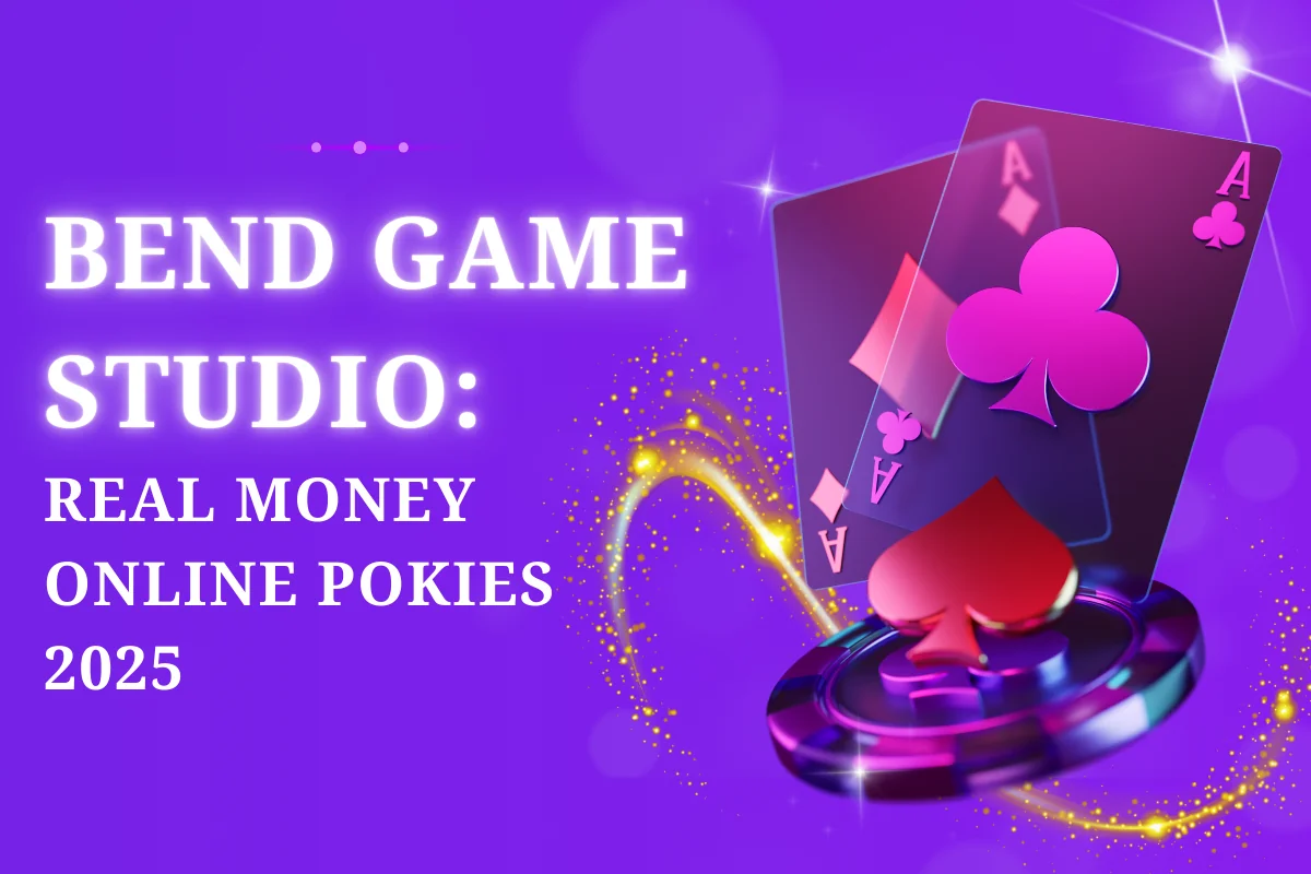 Image depicting Bend Game Studio's logo with elements representing real money online poker gameplay.